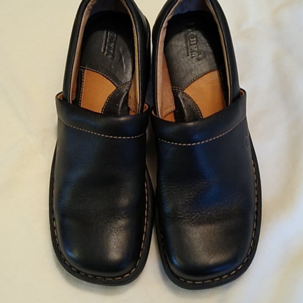 Born black women's wedge clog shoes excellent cond